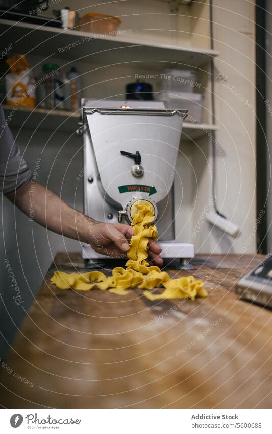 Freshly made pasta food fresh flour italian cuisine handmade tagliatelle homemade dough traditional kitchen ingredient healthy raw closeup tasty gourmet