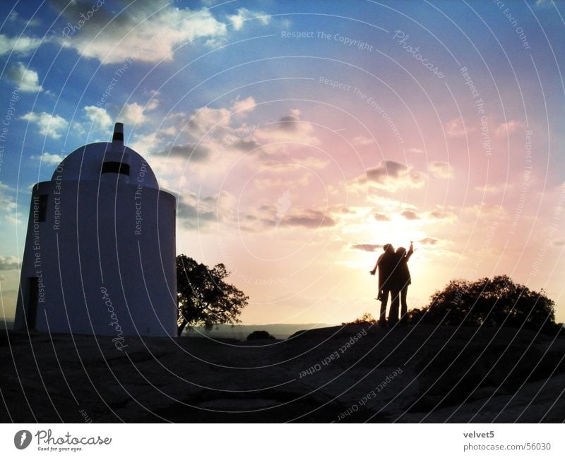 sunset Sky Sunset clouds friends windmill