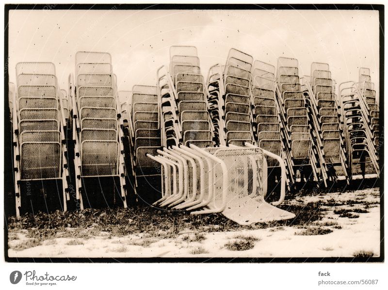 chairs Things Chair Seating Stack of chairs chairs - outdoor Garden chair Black & white photo