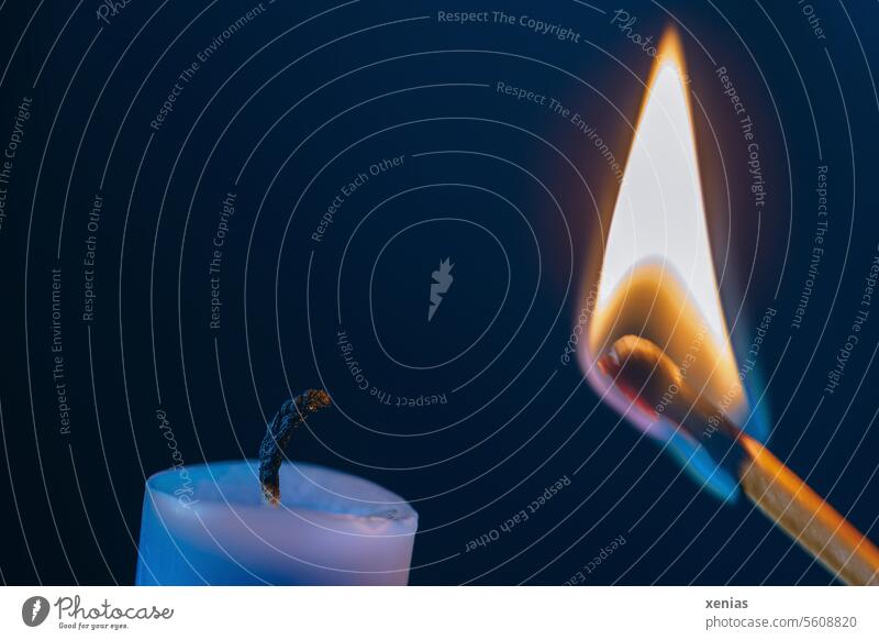 Warming |a little light burns candle light fire flame hot match blsu darkness light Flame Fire shoulder stand Warmth Candle flame Candlewick Light Moody Wick