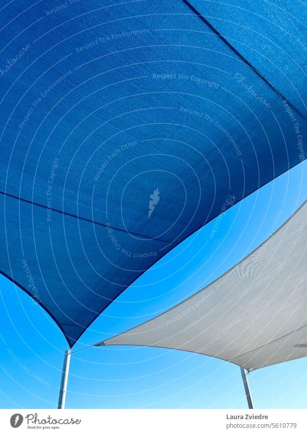 Shade covers - blue on blue Blue sky blue sky roof building shade Cover Abstract