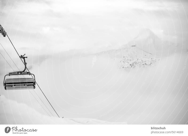 Chairlift in the Swiss Alps Winter vacation Vacation & Travel Snow Nature Tourism Environment Winter sports Mountain Landscape Sports Switzerland Peak