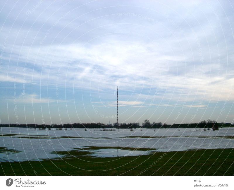 Wesel Clouds Water Rhine Landscape Nature