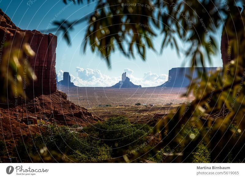 Framed shot of the mittens in the Monument Valley framed monument valley landscape indian western utah nature sky navajo park landmark american arizona wild