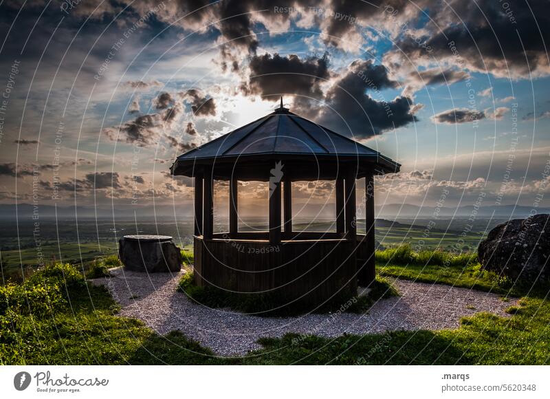 Break room (4500) Relaxation Summer Landscape Nature Evening Vantage point Wine growing Vineyard Hill Plant Beautiful weather Clouds Sky Panorama (View)