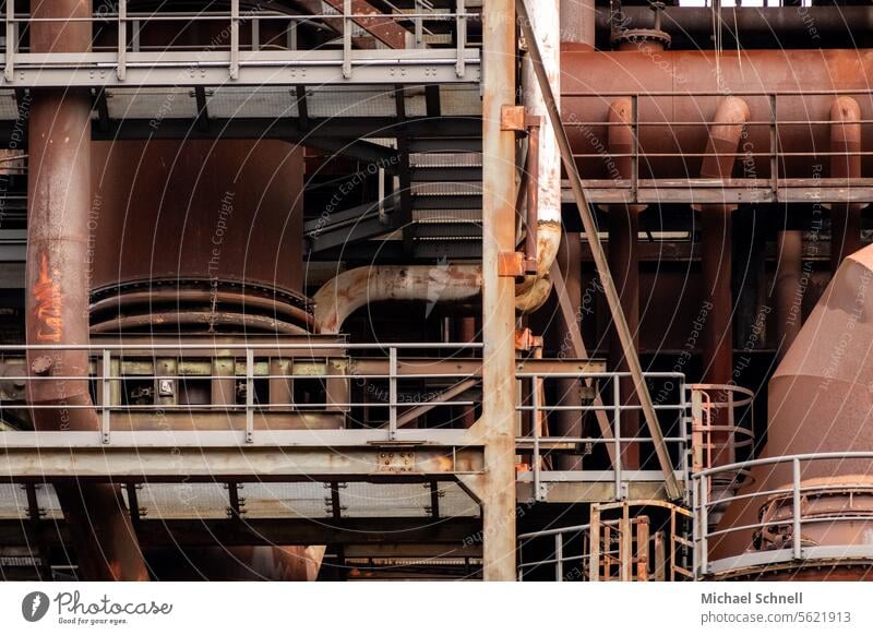 Blast furnace plant Silhouette Dortmund The Ruhr Industry Industrial heritage Industrial plant Dortmund blast furnace Steel industry Steel factory