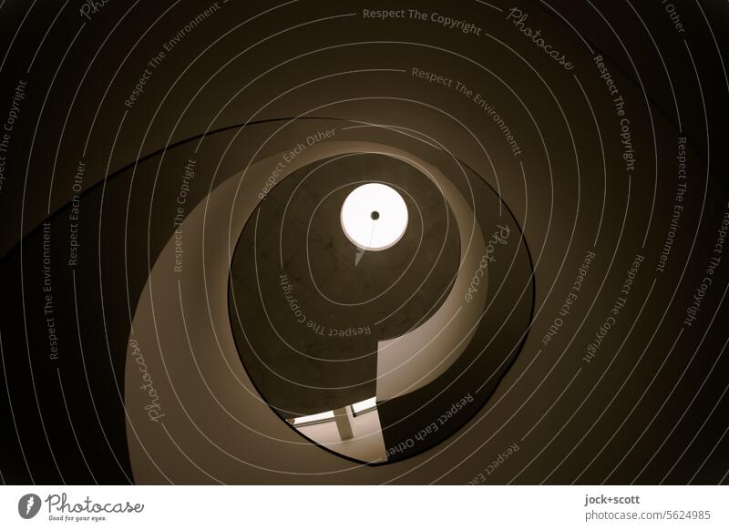 Seeing architecture with a different eye Stairs Modern architecture Esthetic Winding staircase Concrete Spiral Circle Design Center point Suction