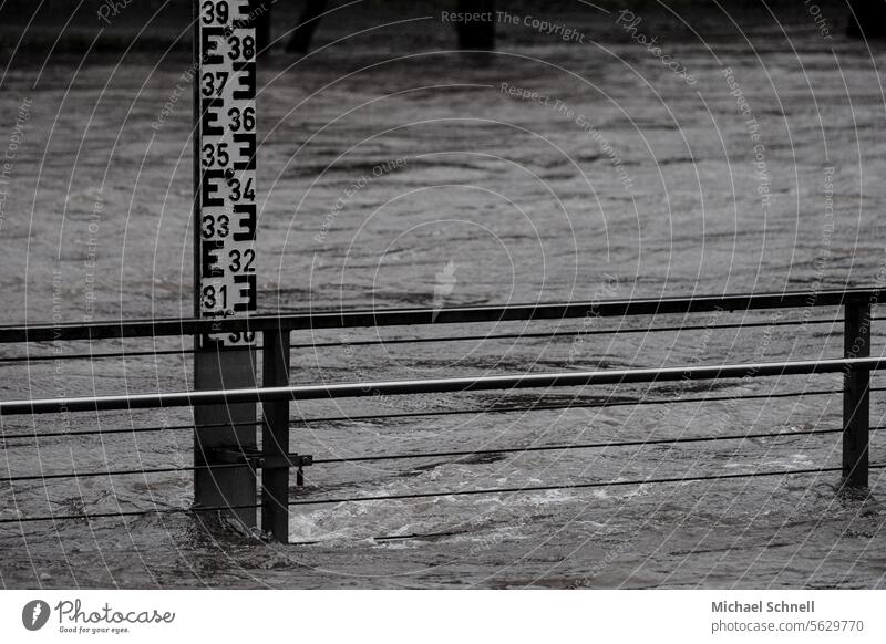 Flood on the Lenne: Water level flood situation flood germany Deluge Climate change Storm Disaster inundation flood disaster Natural catastrophe climate crisis