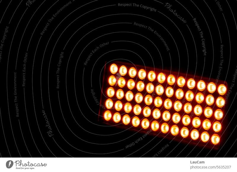 Headlights on! - 60 lights in the dark Floodlight clearer Lamp Light darkness Dark somber Illuminate Bright brighten lamps Night Lighting Electricity Black