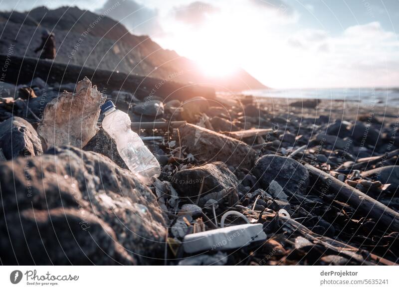 Beach with garbage against the light in Denmark relaxation relax & recuperate" Recreation area bathe Freedom vacation Vacation mood Exterior shot Ocean