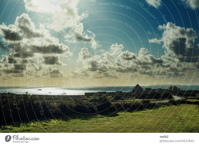 Goury English Channel Atlantic Ocean Cape La Hague Remote coastal town Fishing village Panorama (View) daylight farsightedness Islands Nature Normandie France