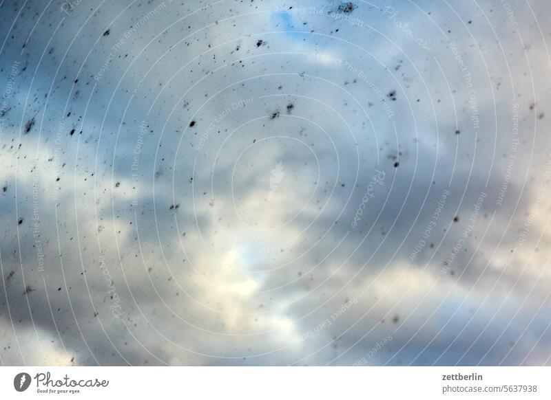 Clouds behind a dirty window Evening altocumulus Menacing Dark Twilight somber colour spectrum Closing time Worm's-eye view Thunder and lightning cumulus cloud