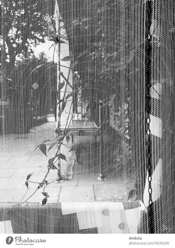 View through the net of a construction site scaffold Net Construction site Facade Old building refurbishment Building House (Residential Structure) Redecorate