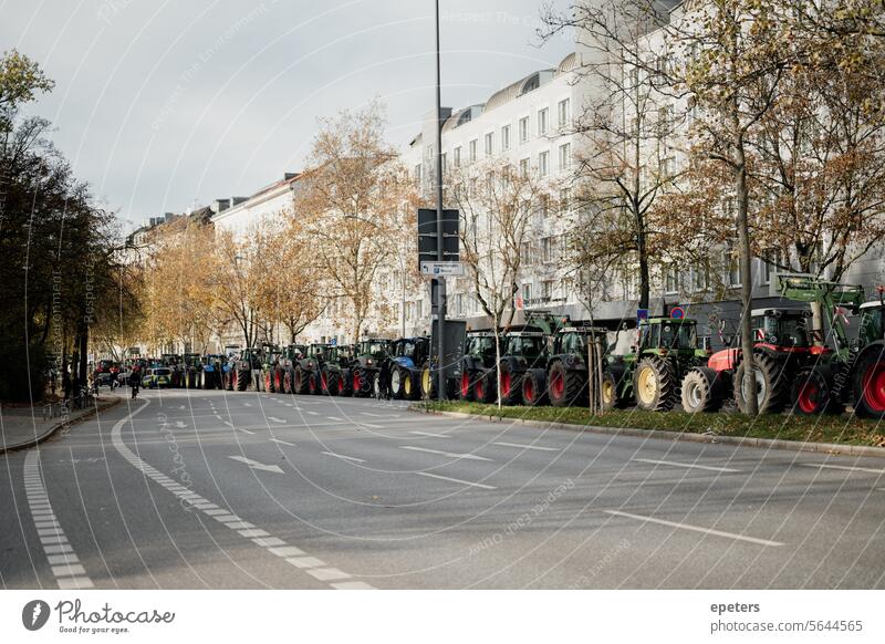 Tractors during a farmers' demonstration in Germany Farming demo peasants protest Demo Demonstration Farmer Farmers Agriculture agrarian reform Hamburg Protest