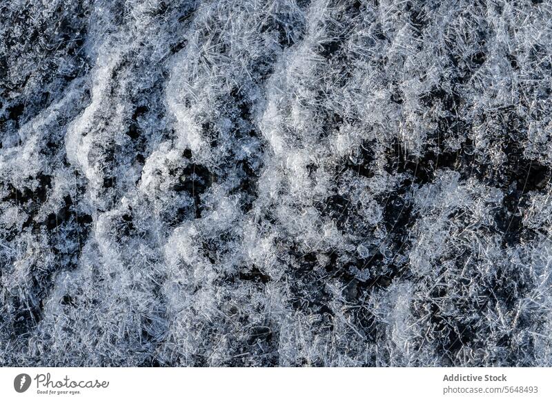 Close-up texture of frost on a winter morning close-up cold ice blue pattern detail surface macro chill nature seasonal freezing crystal frosty natural outdoors