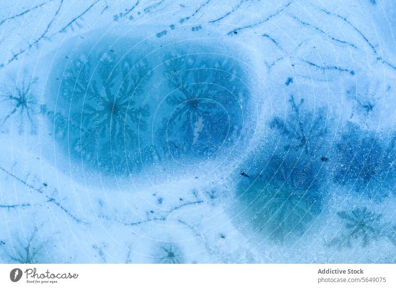 Frozen lake surface with natural ice patterns frozen formation winter guadalajara spain blue cool tone mesmerizing unique texture cold crystalline frigid beauty