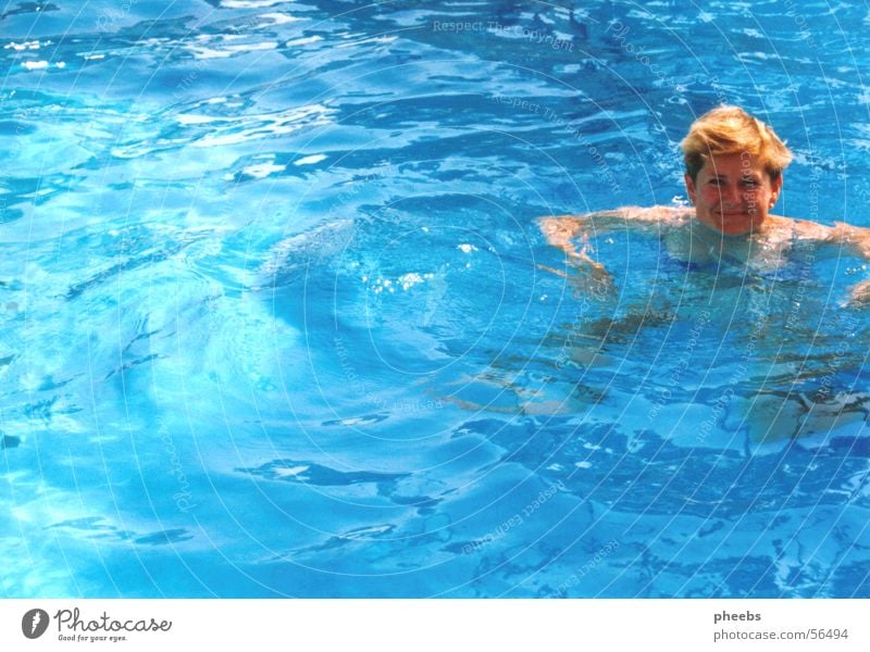 Blue water? Swimming pool Turquoise Vacation & Travel Summer Hotel Bikini Woman Sun Water Hair and hairstyles Wind Swimming & Bathing