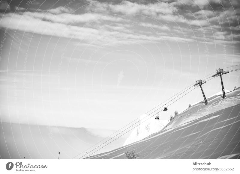 Freshly snow-covered mountain landscape in the Lenzerheide ski area Switzerland Alps Swiss Alps alps Suisse lenzerheide Grisons Mountain Vacation & Travel