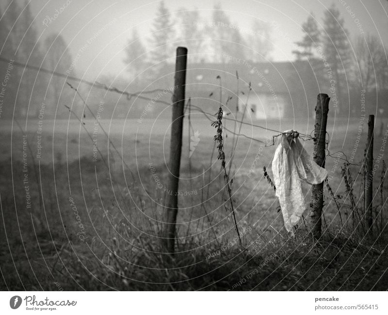 witching hour Art Artist Actor Puppet theater Landscape Elements Autumn Grass Field Sign Crazy Idyll Complex Whimsical Ghosts & Spectres  Fence Farm Allgäu Dark