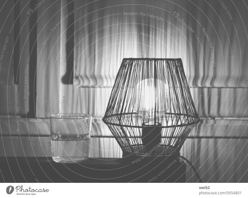 Net stocking lamp Lamp light Electrical equipment Electric bulb bedside lamp Night light Interior shot Simple Uniqueness Retro Hotel room Illuminant Flare