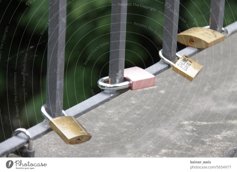 Love locks on a banister seal eternal love Love Locks Love padlock Padlock forever vowed to love rail Infatuation Display of affection Pair relationship