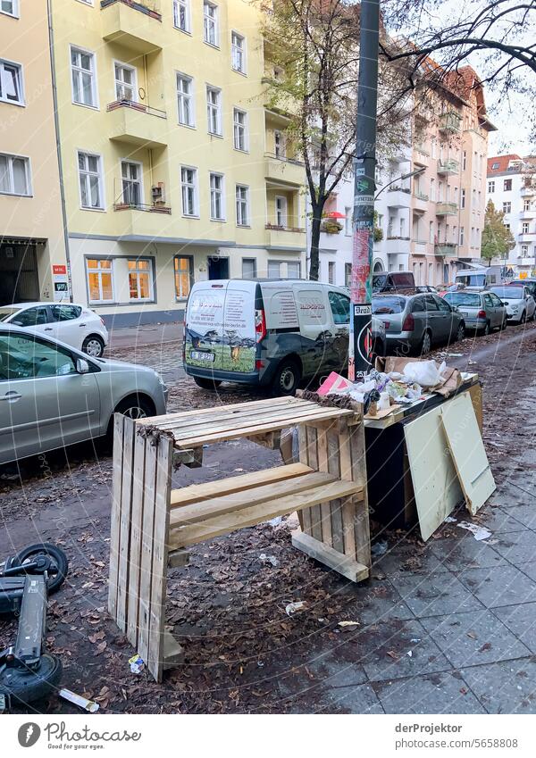 Street waste in Berlin II metropolis Freedom City Berlin center Sunbeam urban Beautiful weather City life Sunlight Light Historic Buildings Town Colour photo