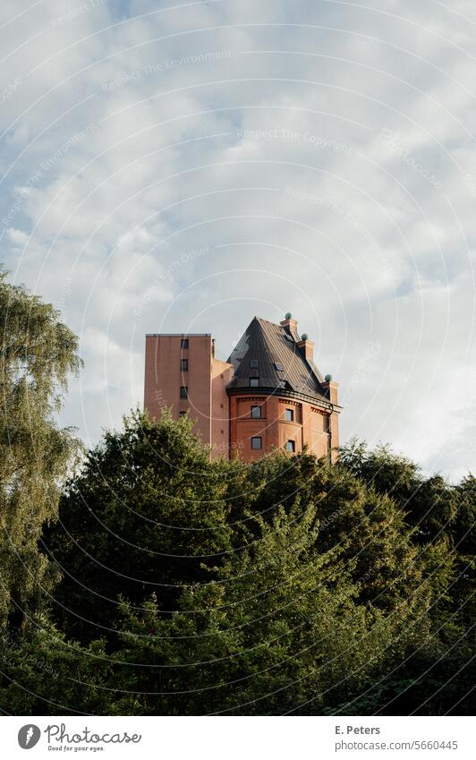 Historic Stellingen water tower from 1912 with modern extension Water tower Building Summer Hamburg Eimsbüttel Eimsbüttel City Park condos Architecture Tower