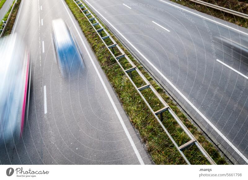 overtaking manoeuvres Target Freeway StVO Logistics Car Vehicle Motoring Road traffic Movement Traffic infrastructure Means of transport Long exposure