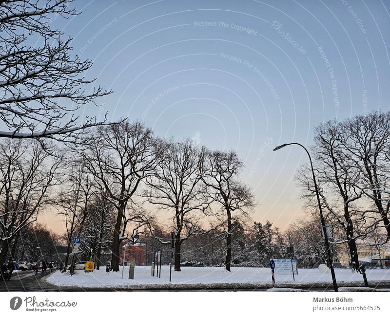 Fantastic picture with an enchanting sky. The photo was taken in Troisdorf. You can see Wissem Castle in the background, the beautiful large meadow and a bit of the park. Of course it looks completely different now with snow. I have to say Tramhaft beautiful