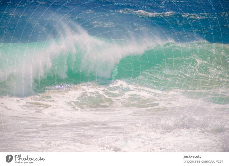 stormy water wave Water wave Undulation Surface of water Swell Wave action Ocean South Pacific Wave break Nature Force Energy Kinetic energy Australia