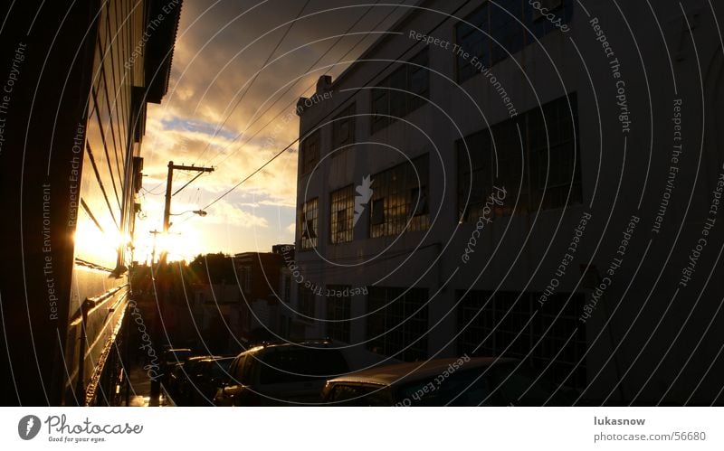 After The Rain Clouds Sunset Gale Garage House (Residential Structure) Window Transmission lines Electricity Reflection Sidestreet Physics Warm light