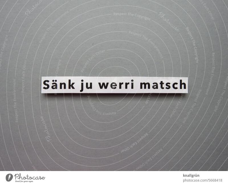 Sänk ju werri matsch Thank Text Spoken language Grateful Word Thank you very much Characters Letters (alphabet) Colour photo Communicate Deserted Communication