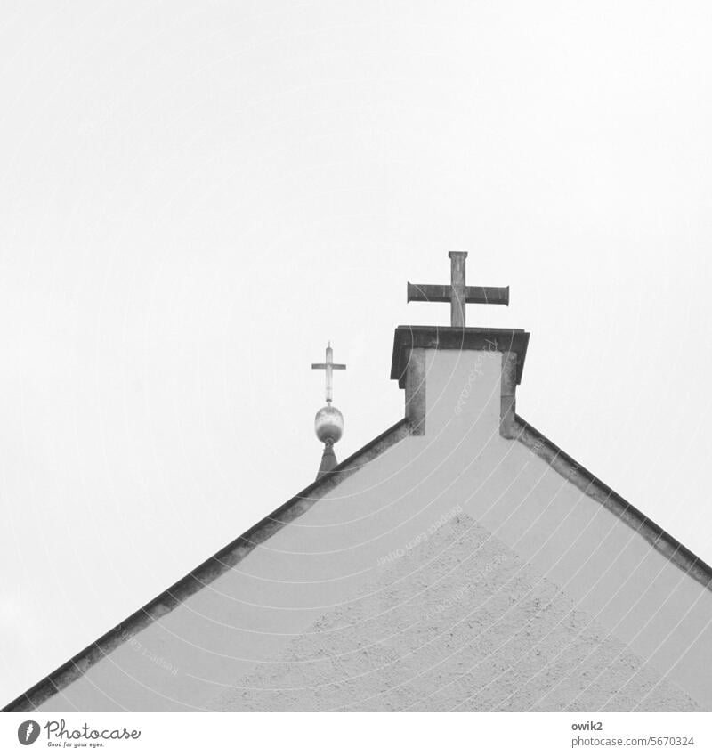 Company logo Church pediment Above Church spire Crucifix Christian cross Christianity symbol Religion and faith Spirituality Jesus Christ Black & white photo