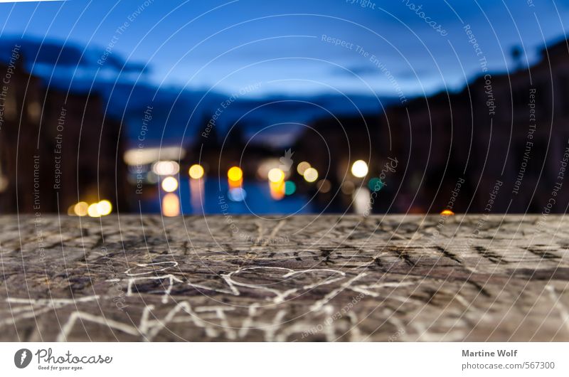 Grafitti in Venice Italy Europe Village Town Bridge Bridge railing Graffiti Art Academia Bridge Twilight Colour photo Exterior shot Dawn Shallow depth of field