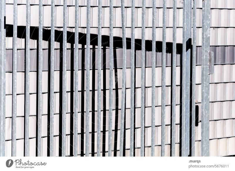 gate metal gate Contrast Shadow Metal Wall (building) Structures and shapes Light Line Pattern Geometry lines Sunlight Grating Fence Safety optical illusion