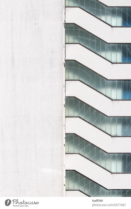 Exterior view of a diffuse staircase with large windows Staircase (Hallway) External Staircase Modern architecture Symmetry Minimalistic Escape route Light