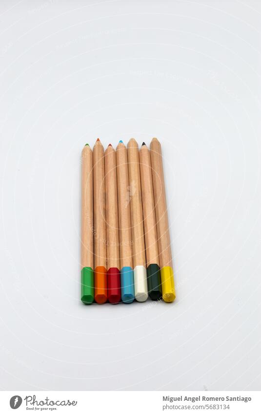 photographs of colored pencils on white background art art pencil artistic blue bookcase canvas children closeup color pencils coloration colours commercial