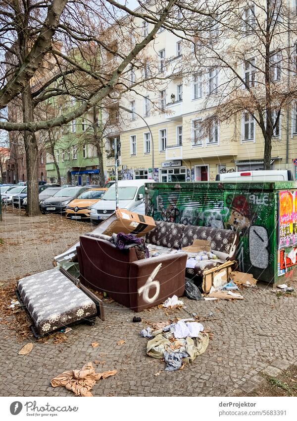 Street waste in Berlin VIII metropolis Freedom City Berlin center Sunbeam urban Beautiful weather City life Sunlight Light Historic Buildings Town Colour photo