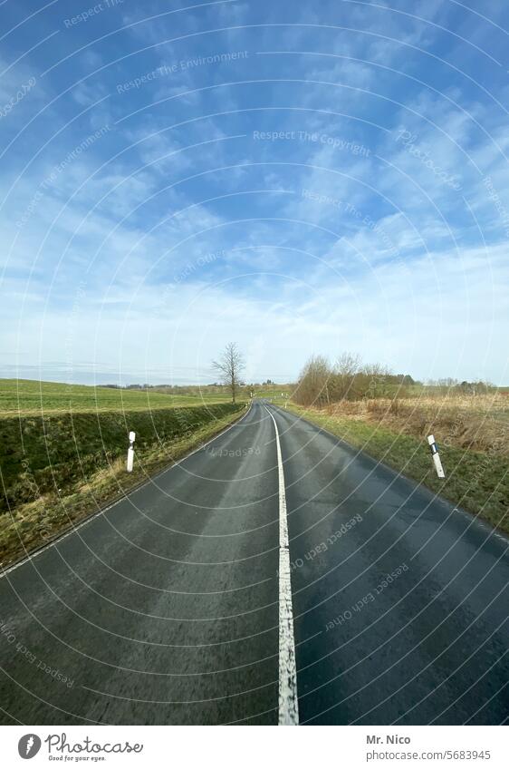 highway Road traffic Country road Transport empty street Traffic lane two lanes Street Roadside Out of town Lane markings Motoring Asphalt In transit