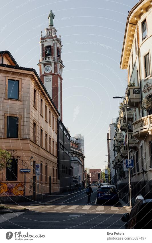 Street in Milan, Italy Architecture Europe Tourism Building Old Town Catholic Exterior shot European Vacation & Travel Sky Lombardy urban Italian outdoor