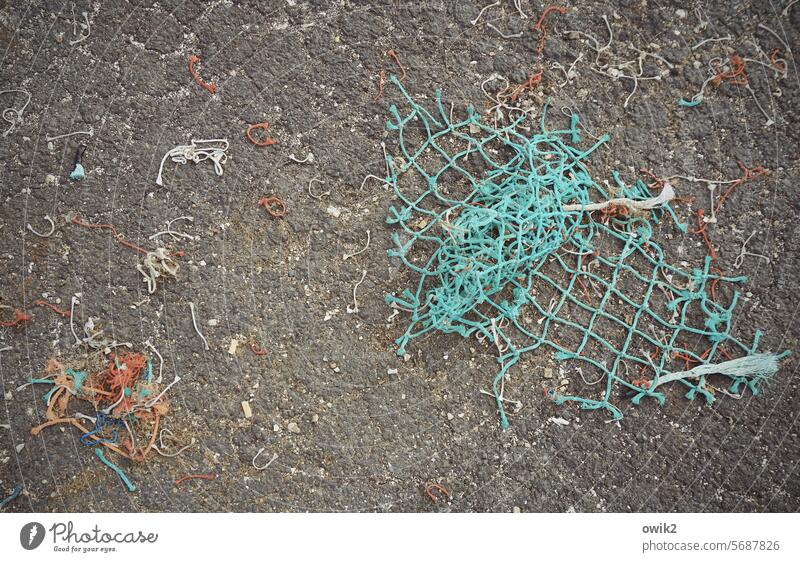 Power failure Fishing net Catching net lying around Desolate shredded bequest Destruction Transience Broken Fishery Muddled Disaster surreal Scrap Damage