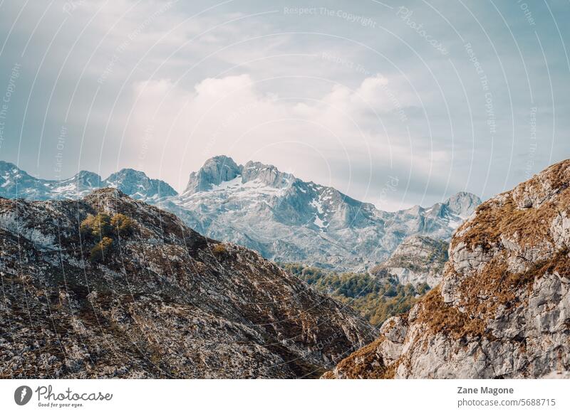 View at Picos De Europa mountains, Lakes of Covadonga, northern Spain, National park Picos de Europa asturias spain spain national park north spain spain north