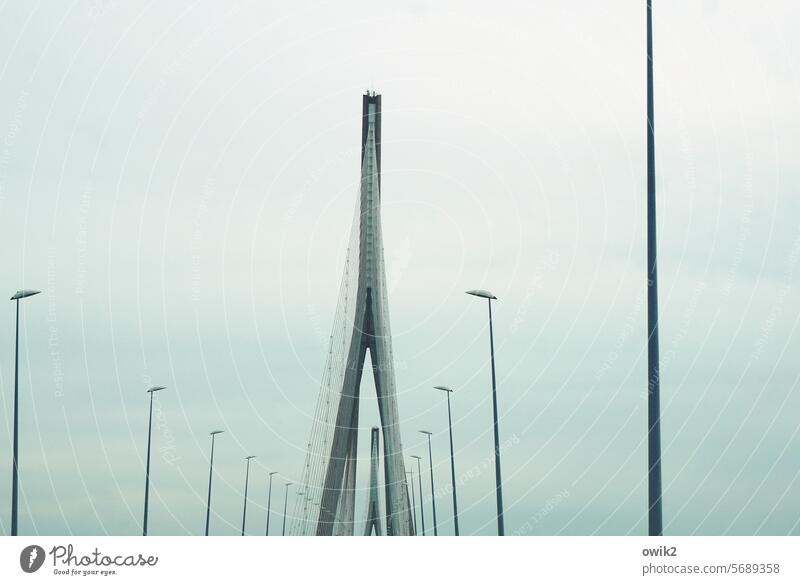 Across the Seine Pont de Normandie France Le Havre Cable-stayed bridge Suspension bridge Manmade structures Steel cables stabilisation lines Highway Gigantic