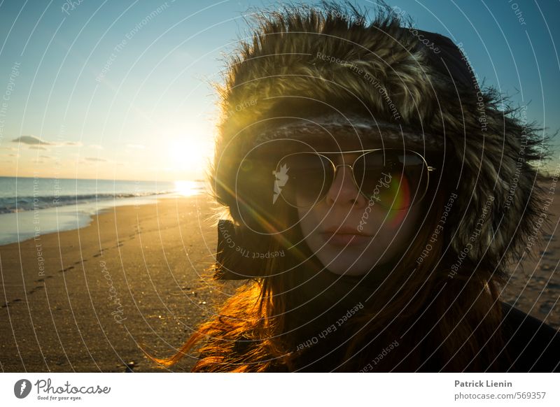 Today Human being Feminine Woman Adults Body Environment Nature Elements Sand Air Sky Sun Sunrise Sunset Summer Weather Beautiful weather Plant Waves Coast