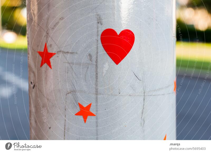 A little love Detail Lamp post Heart heart-shaped Star (Symbol) Town Love Romance Emotions Symbols and metaphors With love stickers