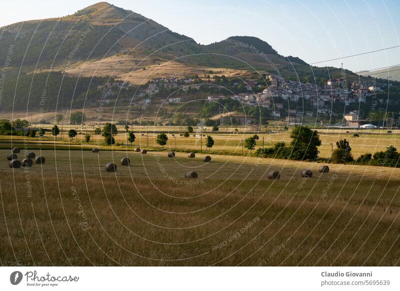 Mountain landscape at Roccaraso, Abruzzo, Italy Europe L'Aquila bale color country day field green mountain nature photography rural summer travel