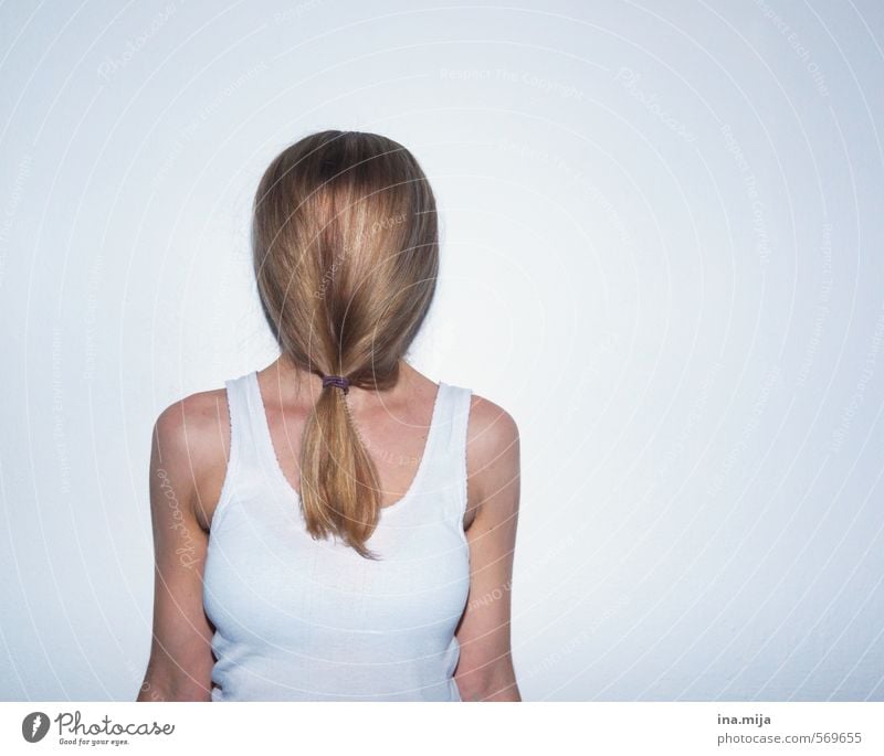 Woman with hair in front of her face 1 Human being Hair and hairstyles Brunette Blonde Long-haired Braids Authentic Exceptional White Trust Sadness Loneliness