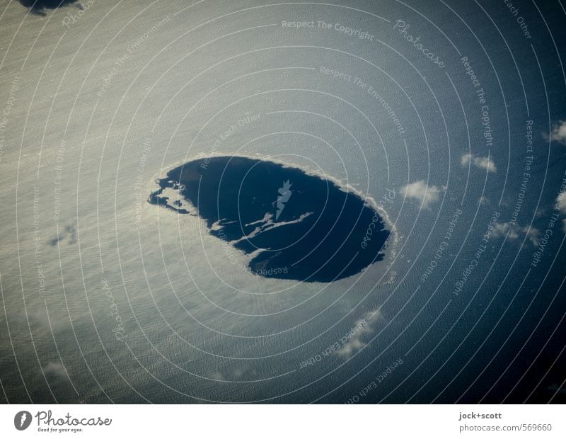 small island Vacation & Travel Far-off places Clouds Climate Wind coast Pacific Ocean Island Environment Current Tide Subdued colour Aerial photograph