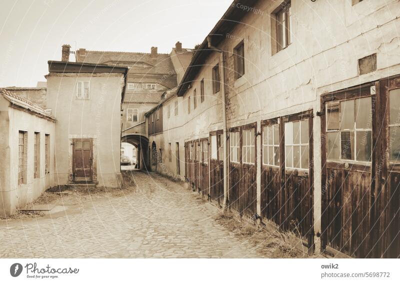 Centralgaragen garages Historic Buildings Backyard Highway ramp (entrance) Cobblestones 19th century Vintage Architecture Exterior shot Facade Old Deserted