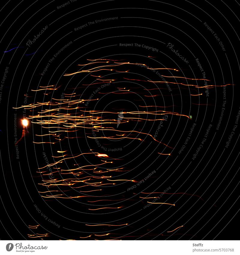 flying sparks Spark Abstract Energy Firecracker abstraction Illuminate celebration Light transmitting level lighting effects Ease fly sparks differently